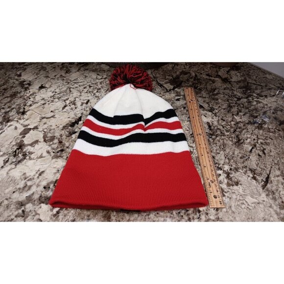 McDonald’s Winter Beanie Toque Hat Medium To Large 18” White Red Black With POM - Picture 7 of 10